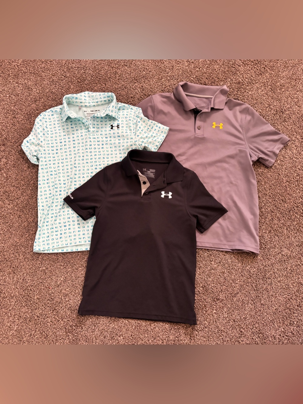 Under Armour Boys Polo Set - Black, Gray, Mint Green